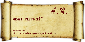 Abel Mirkó névjegykártya